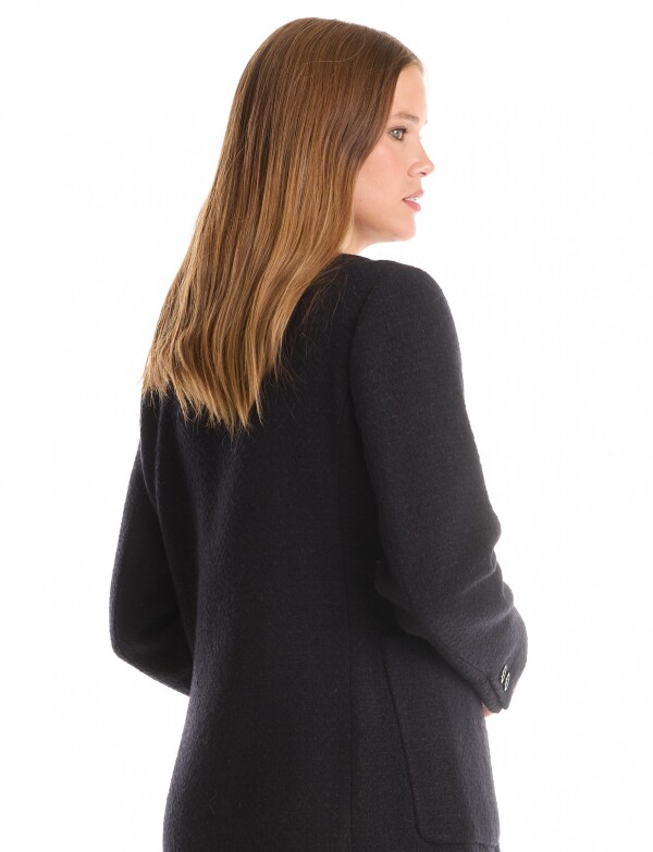 Tapado Lana Con Doble Abotonadura NEGRO