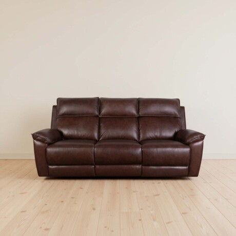 RECLINER ELÉCTRICO 3 CUERPOS CUERO-Y-SIMIL-CUERO MARRON JOSHUA