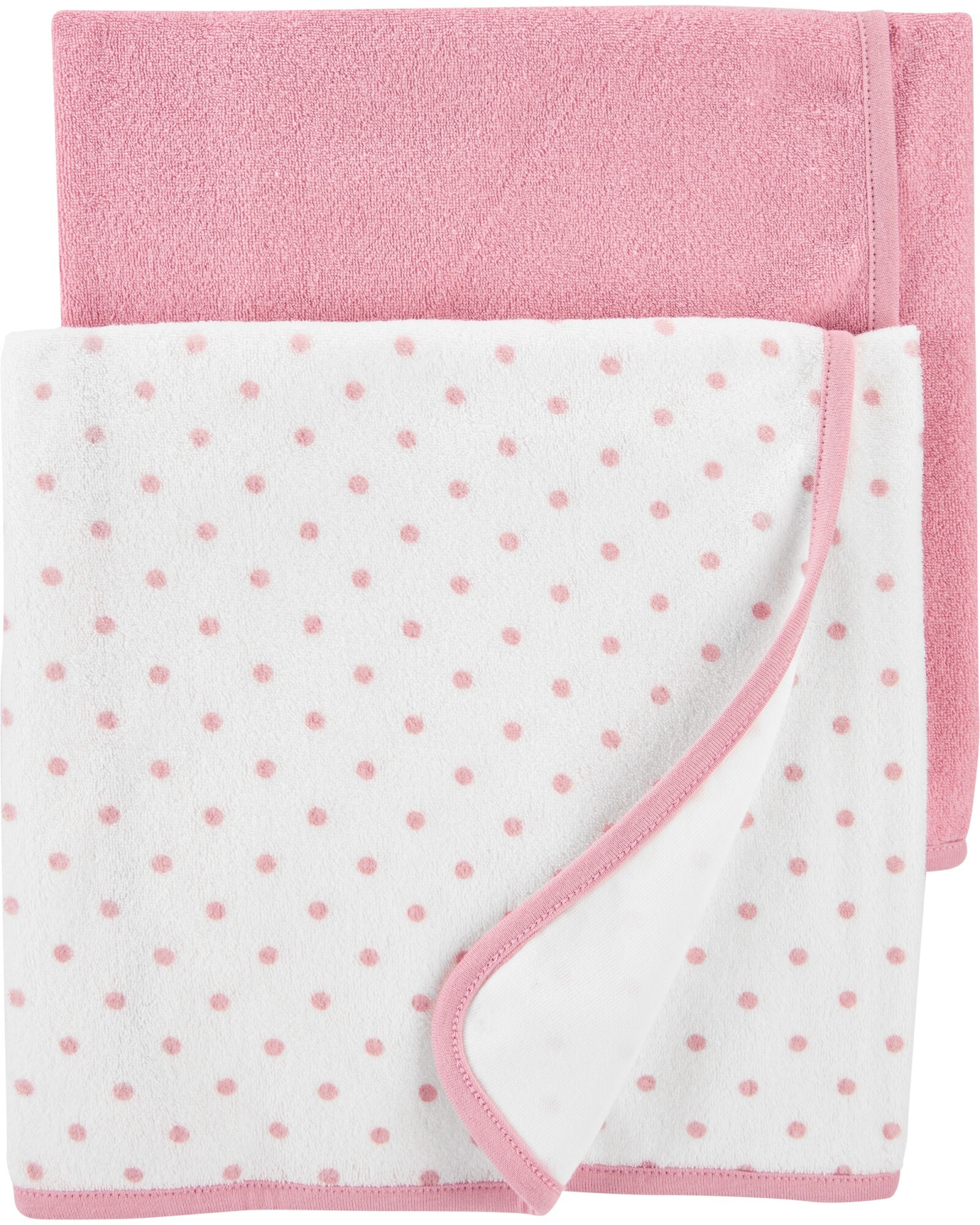 Pack dos toallas de algodón rosadas Sin color