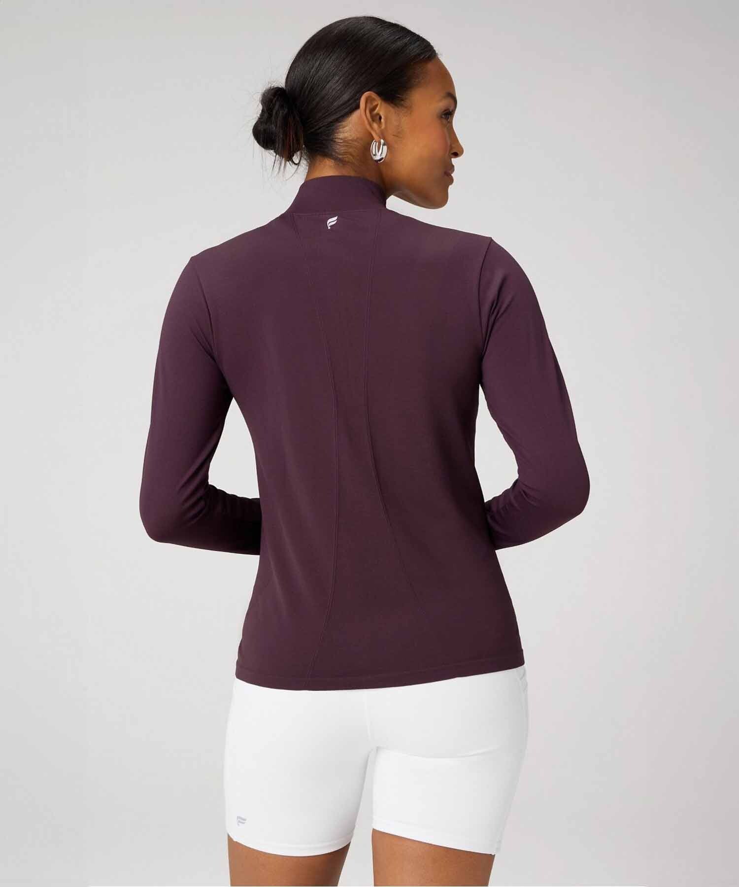 Polo Manga Larga Feather Tech+ Half-Zip Top Mujer Oxblood