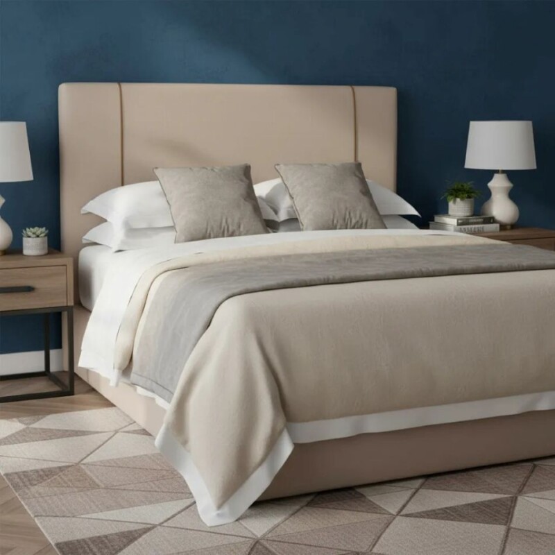 RESPALDO 2 PLAZAS (1.60 MTS) - LISO TAPIZADO BEIGE C/LISTON CAMEL RESPALDO 2 PLAZAS (1.60 MTS) - LISO TAPIZADO BEIGE C/LISTON CAMEL