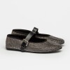 Ballerina Bright en efecto cuero Negro