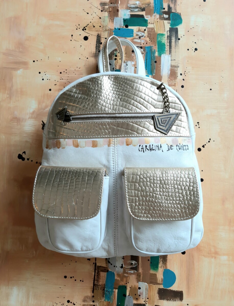 Mochila Jimena White and Gold 