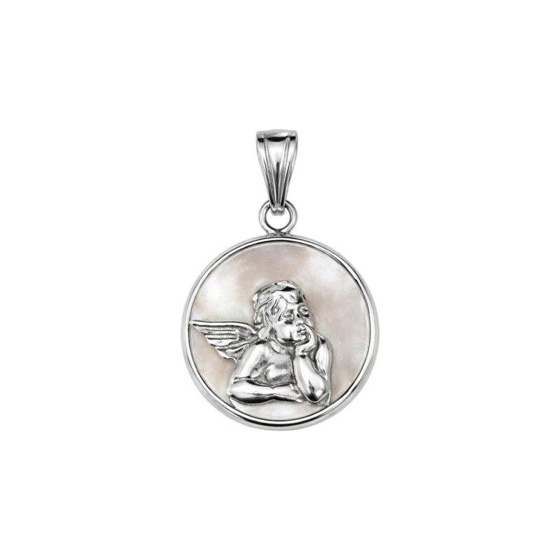 Dije Ángel de la Guarda - Plata 925 - Nacar - CP4654 conpiedra