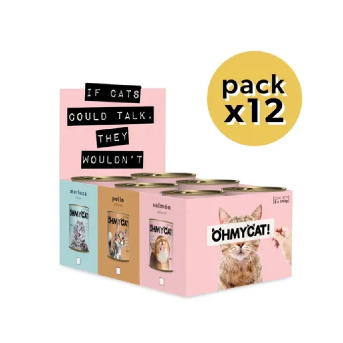 KIT x12 OH MY CAT! SALMÓN X 340 GR. 