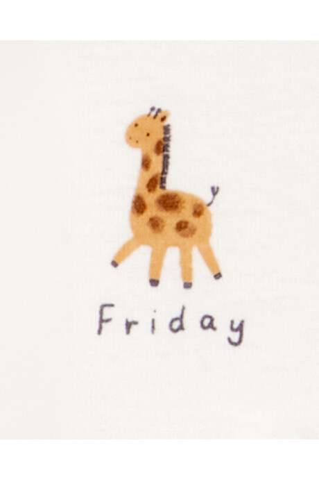 Pack siete bodies de algodón, manga corta, estampa animales Sin color