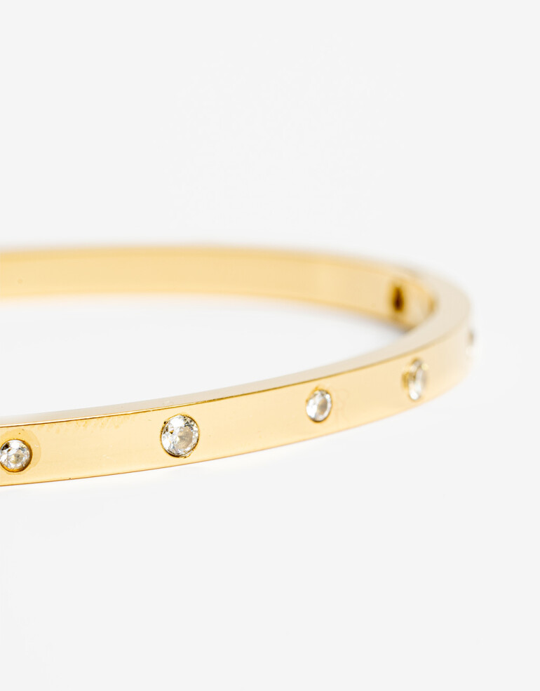 Brazaletes Metal Brazalete Acero Con Bisagra - Dorado