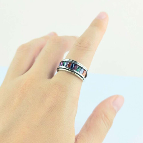 Anillo de Plata 925 y double en Oro 18 ktes Circonias