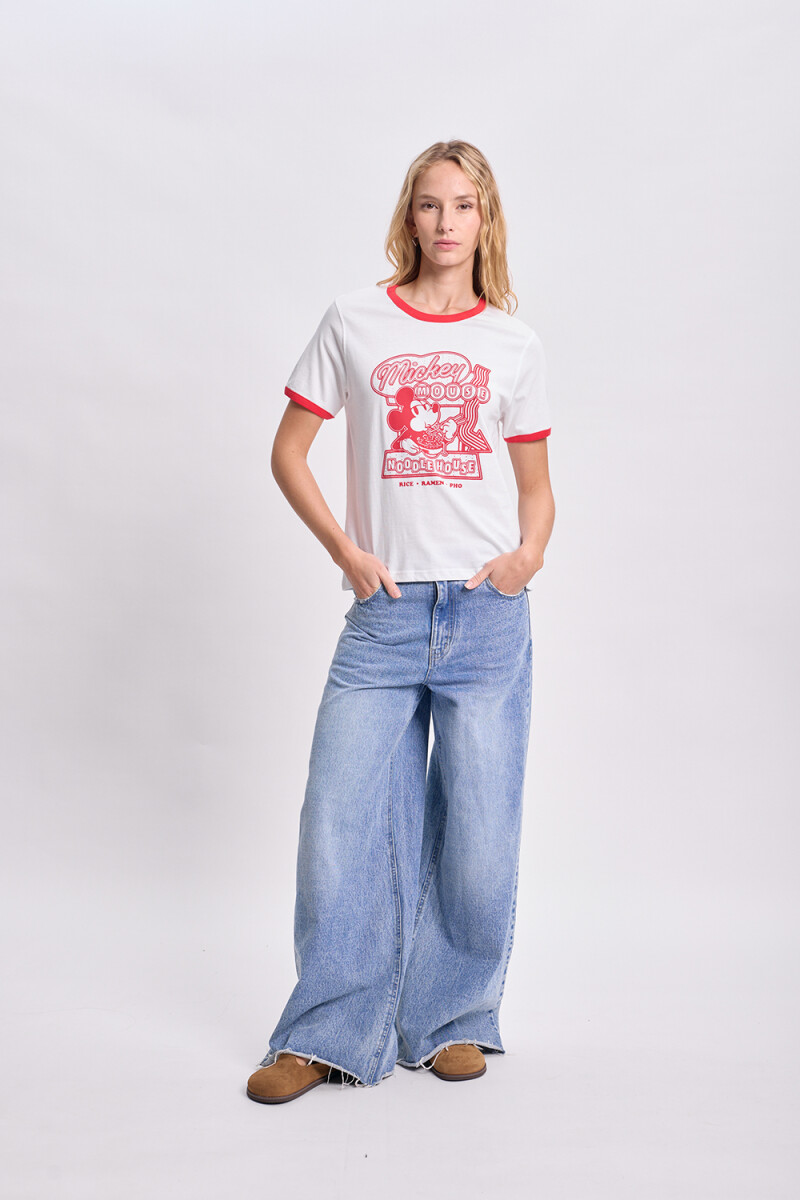 Remera estampada Mickey Blanco