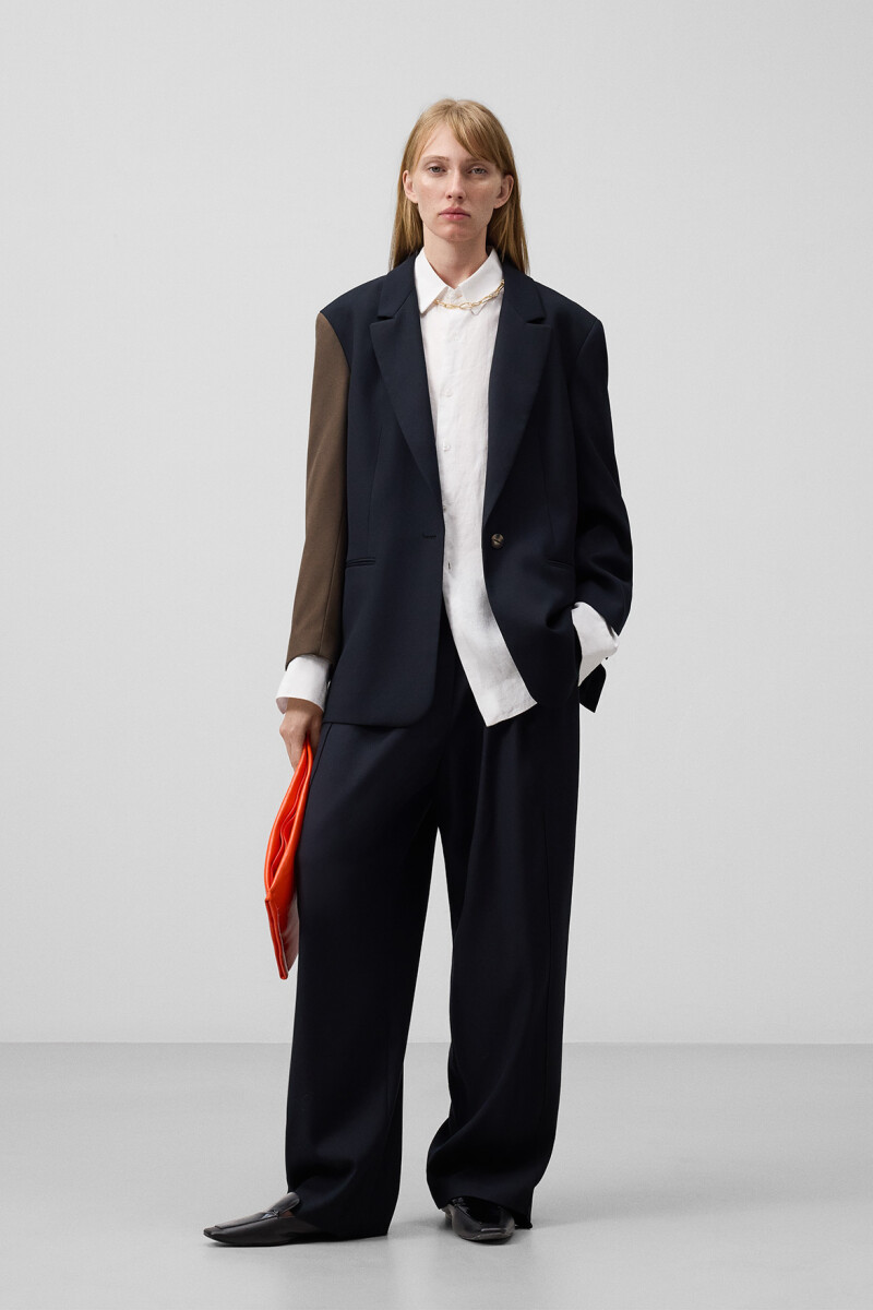 BLAZER BICOLOR Azul