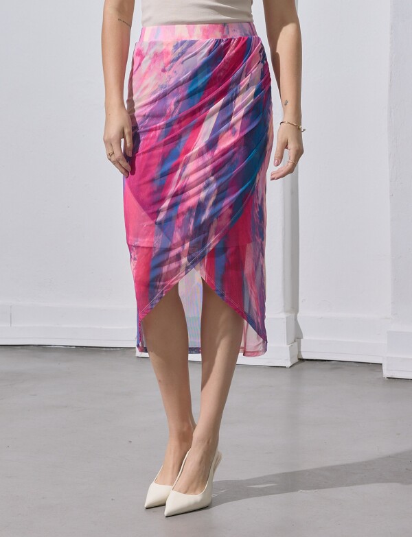 Falda Cruzada MULTI/FUCSIA