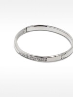Pulsera Rígida Con Cristales - Acero Inoxidable plateado