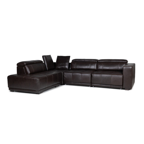 Rinconera Seúl - Cuero Básico - Chaise izquierdo Café - (Preventa)