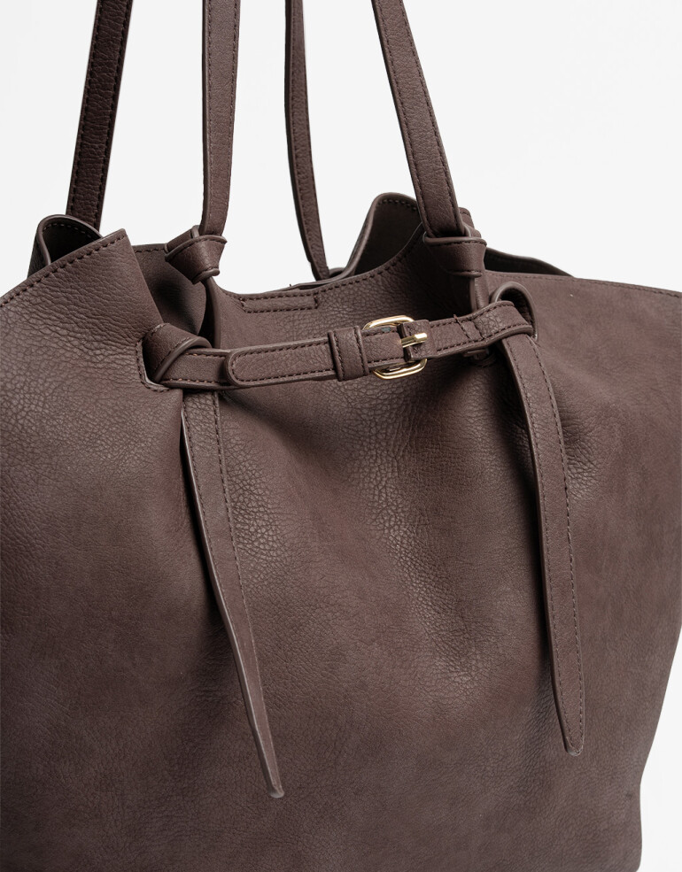 Shopper Cartera Shopper Curva - Marron Chocolate