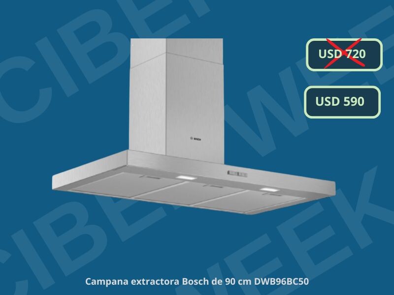 Campana extractora Bosch de 90 cm DWB96BC50