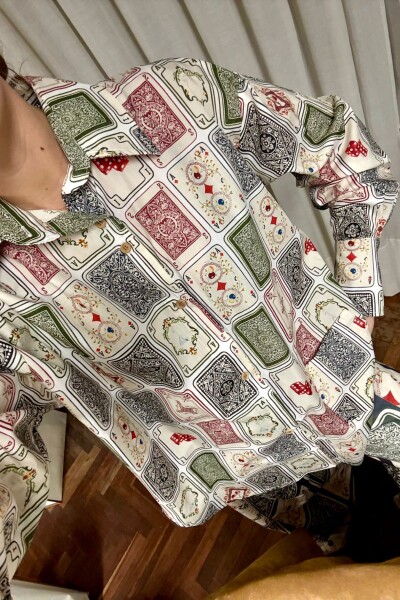 Camisa Onda Print Ludika Blanco