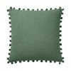 COJIN CUAD VERDE C/POM POM 40X40CM Unica