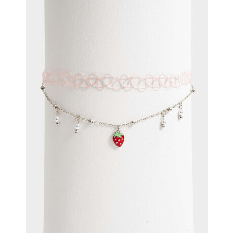 Collares Con Perlas Plateado