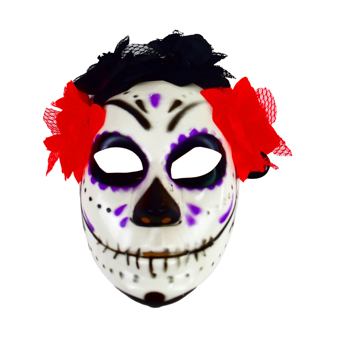 Mascara de Calavera con flores 