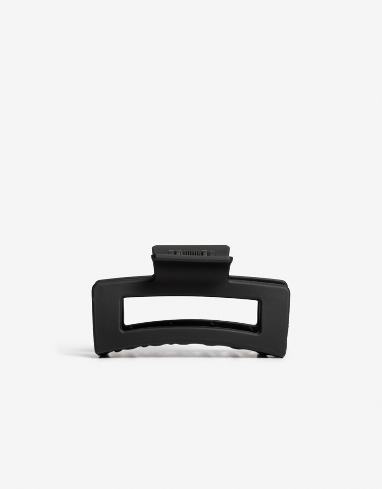 Broche Acrilico Maxi Broche Rectangular Rubber - Negro