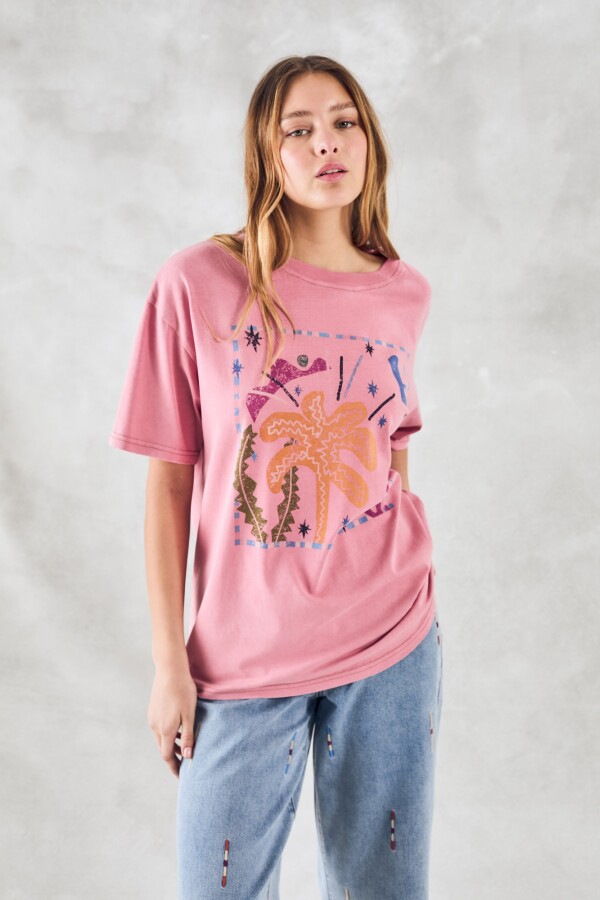 Remerón Algodón Lavado Rosa Lavado