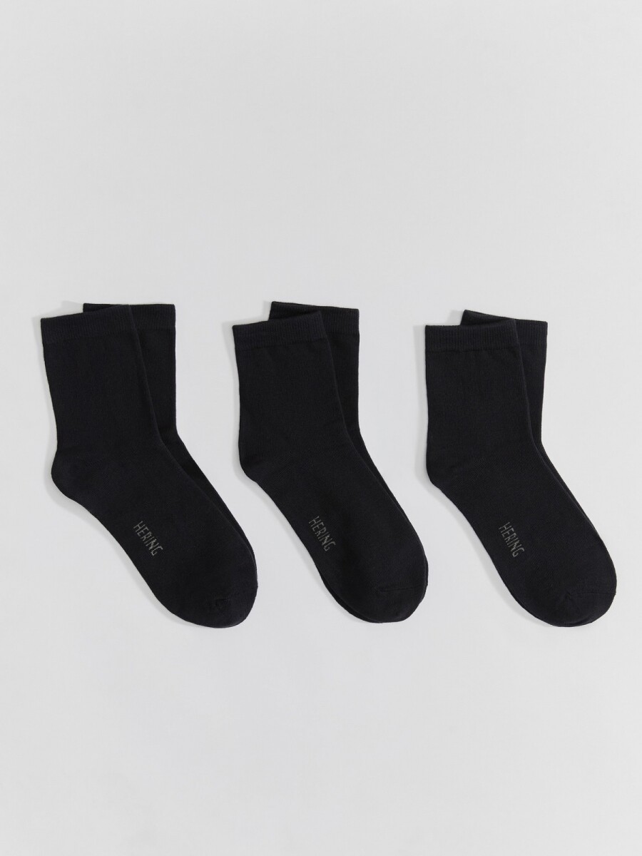KIT C/3 PARES DE MEDIAS UNISSEX CAÑO MEDIO - NEGRO 