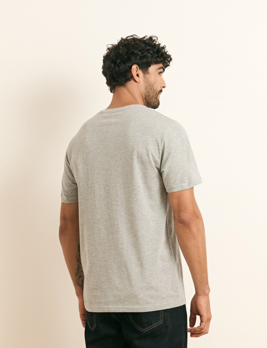 520658 T-SHIRT HARRINGTON LABEL Gris Medio Melange
