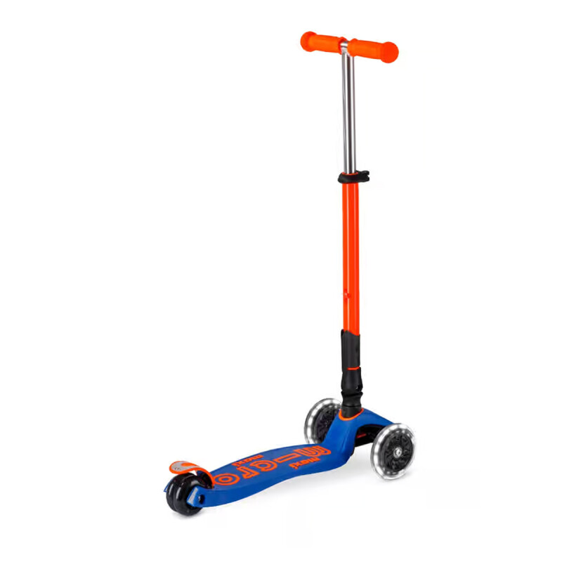 Monopatín Maxi Micro Deluxe Neón Led Plegable Naranja
