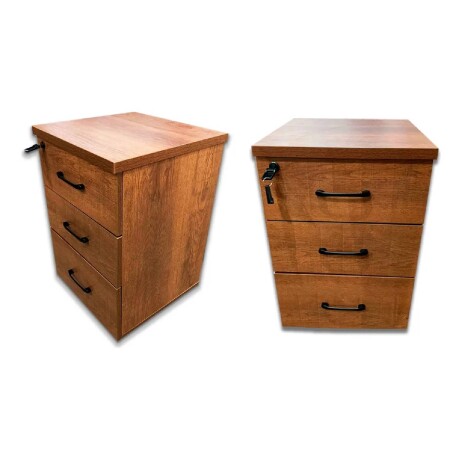 Cajonera con Llave de Madera Melaminico x3 cajones Marron