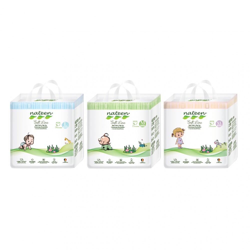 Pañales Pull-Up de Bebé Nateen Línea Soft Pañales Pull-Up de Bebé Nateen Línea Soft