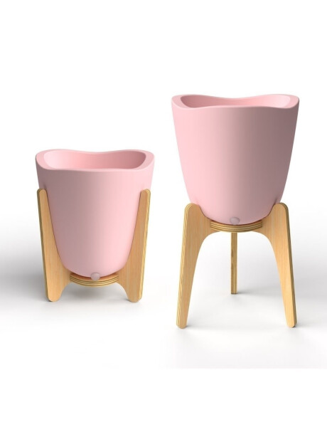 MACETA C/BASE MADERA 17X18CM TRYAS ROSA MACETA C/BASE MADERA 17X18CM TRYAS ROSA