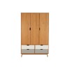 Ropero 3 Puertas 4 Cajones - Línea Nórdica Roble/Gris claro/Blanco