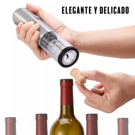 Kit Vino 4en1 Sacacorchos Eléctrico Recargable y Accesorios Plateado