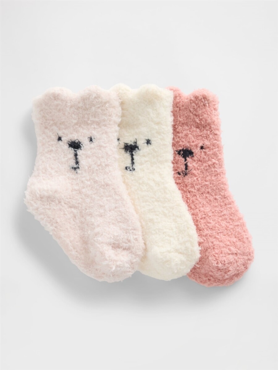 Medias Pack X3 Cozy Bebé - Barely Pink 