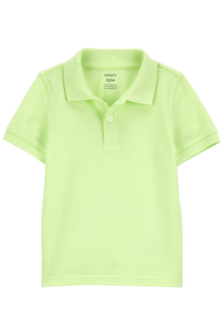 Remera polo de algodón, manga corta, verde lima Sin color