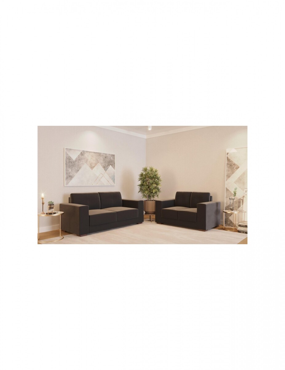 Juego De Living Barcelona 3+2 Grafito Smgb 