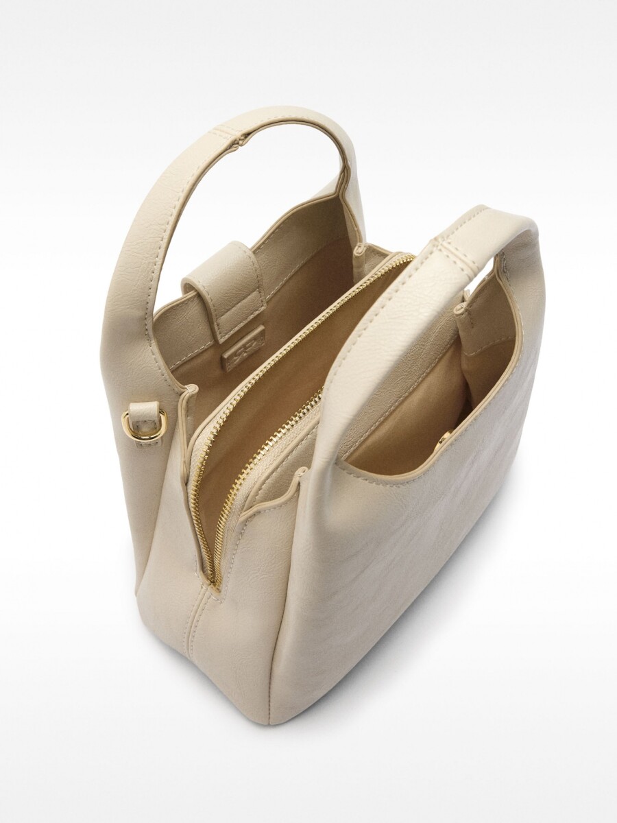 Bolso Tote Con Bandolera crudo