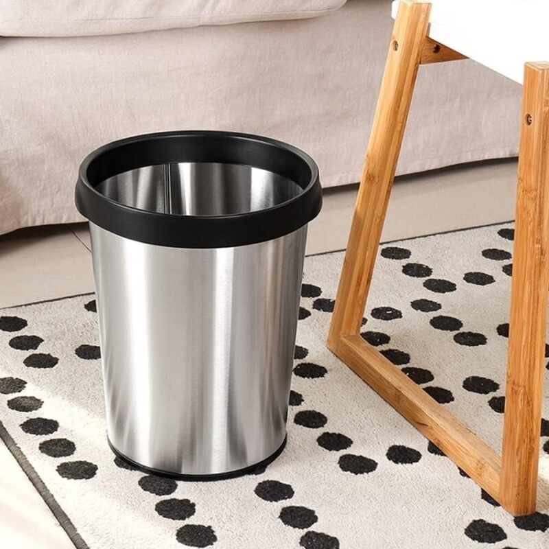 Tacho cesto basura circular 12L de acero inoxidable Tacho cesto basura circular 12L de acero inoxidable