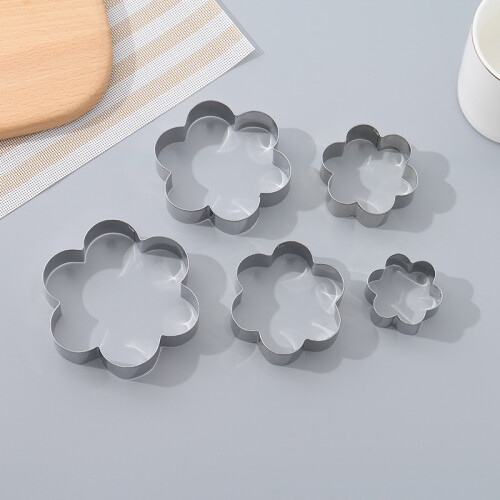Set De Moldes Cortador De Galletitas - Flor - 5 Unidades Set De Moldes Cortador De Galletitas - Flor - 5 Unidades