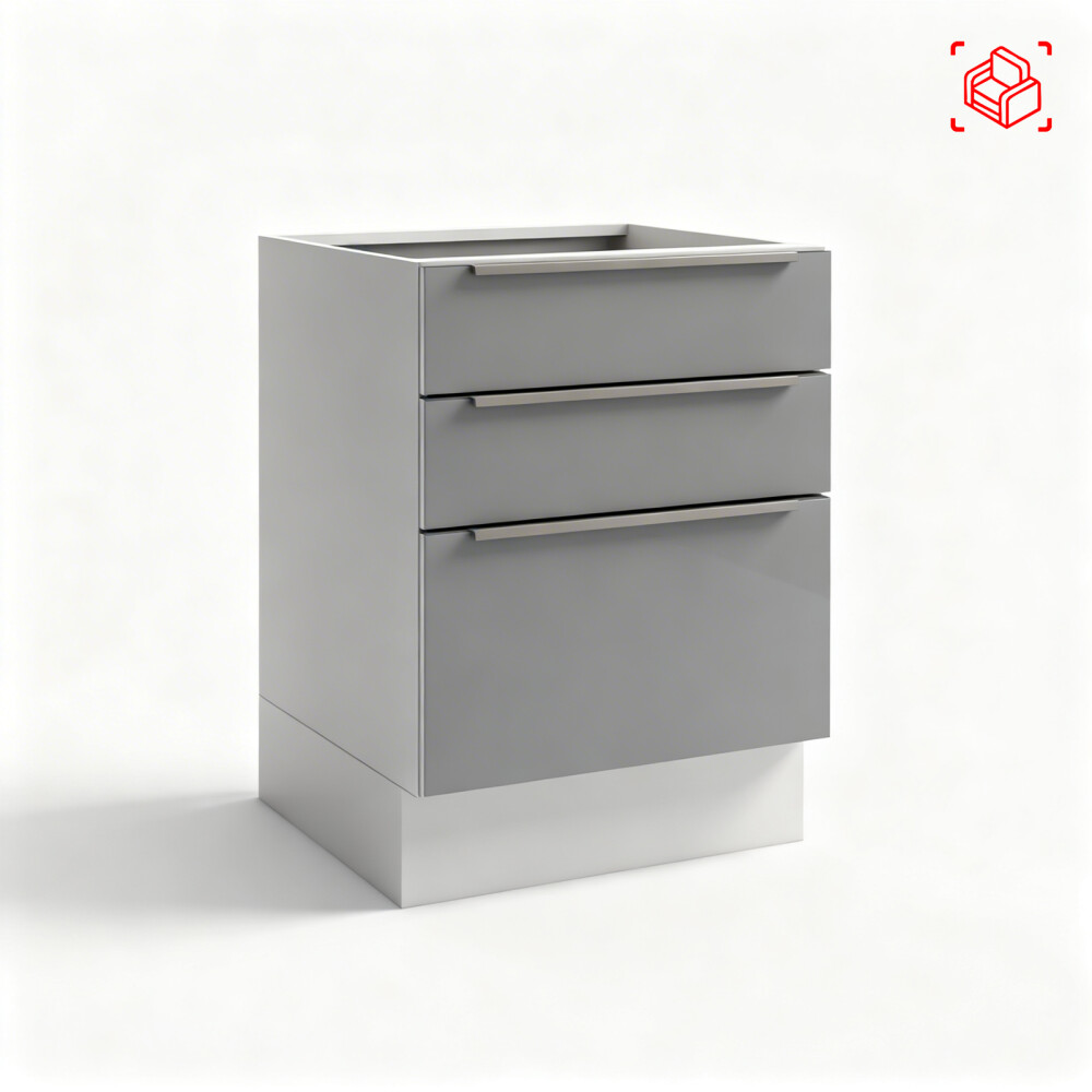 BAJO MESADA 60 CM MDP-Y-VIDRIO BLANCO LUX