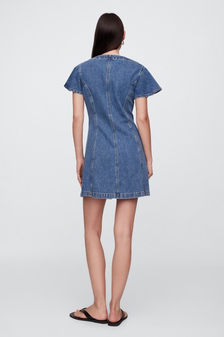 Vestido Con Botones Mujer Medium Indigo 15