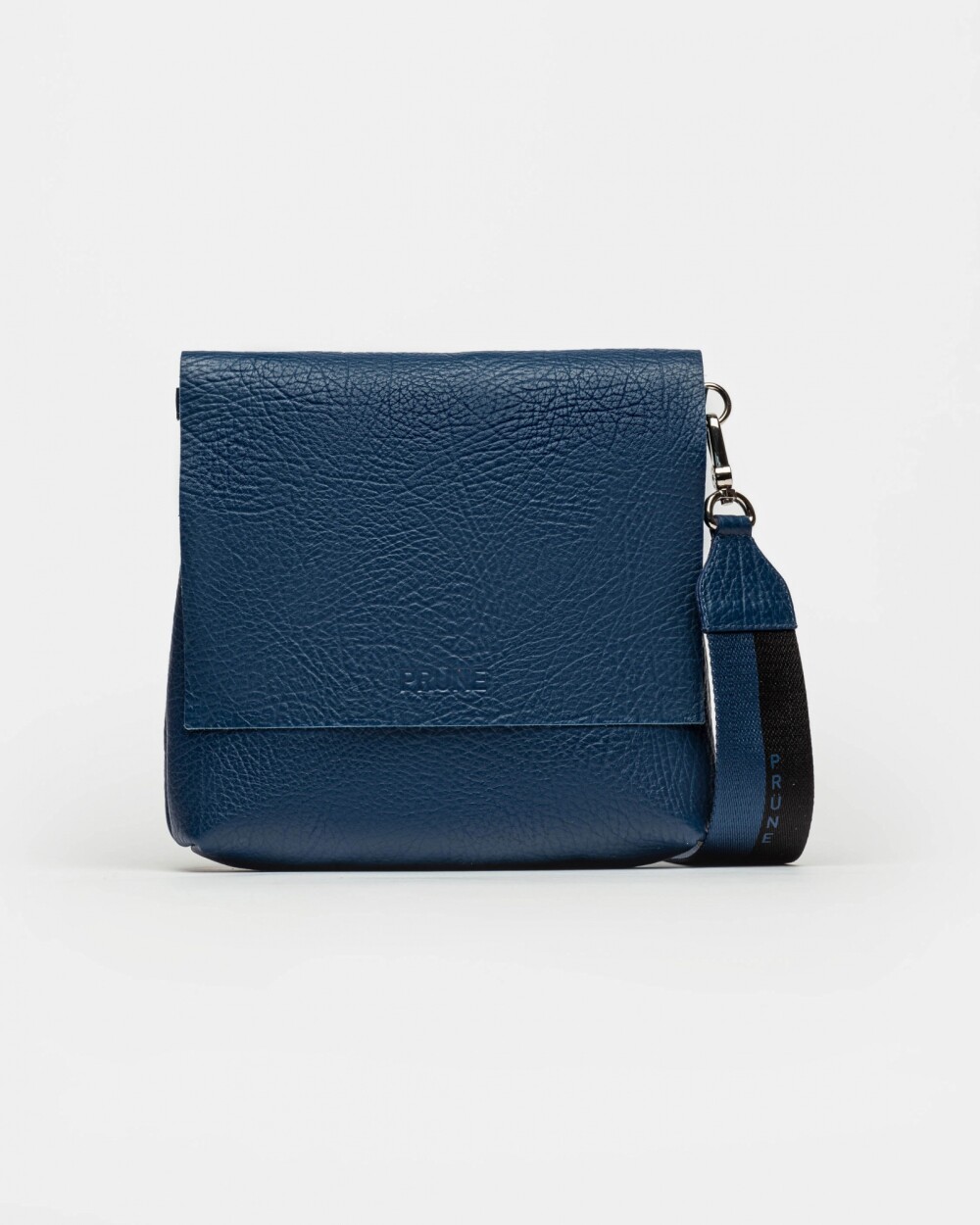 Bandolera Olivia En Cuero Graneado Azul