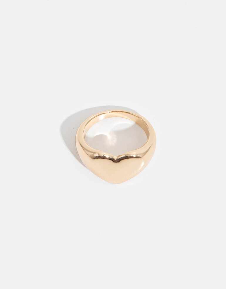 Anillos Medianos y Grandes Metal Anillo De Corazón - Dorado