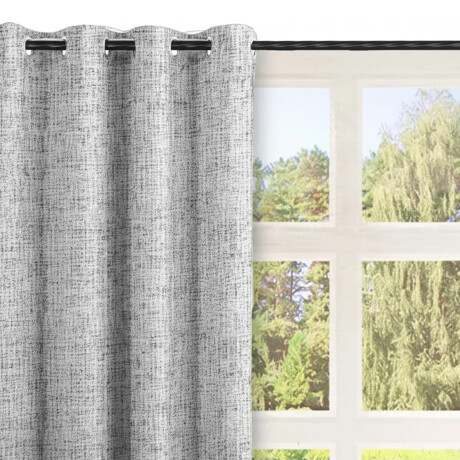 Set x2 Cortinas Blackout 140x230Cm Bloquea Luz Ambientes Gris