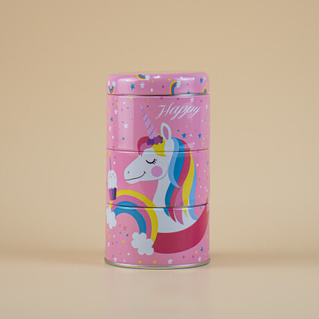 Set x3 latas Unicornio fondo rosado Sc