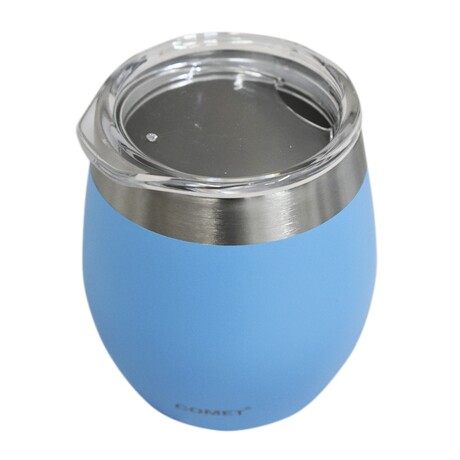 Mate en Acero Inox c/ Tapa Vaso Térmico Bebidas 240ml Comet Celeste