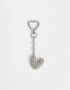 Llavero Glitter Llavero Y Charm Dije Letra "v" Strass - Plateado