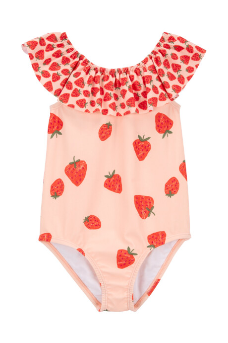 Malla de baño una pieza con protección UPF 50+ diseño frutillas Sin color