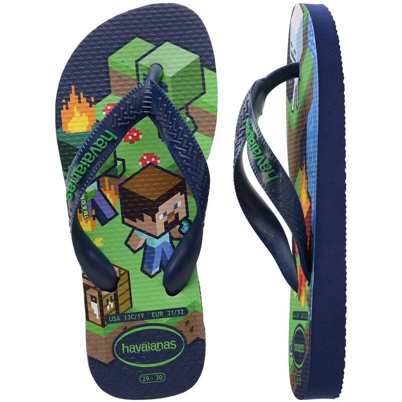 Ojotas Havaianas Kids Minecraft Azul