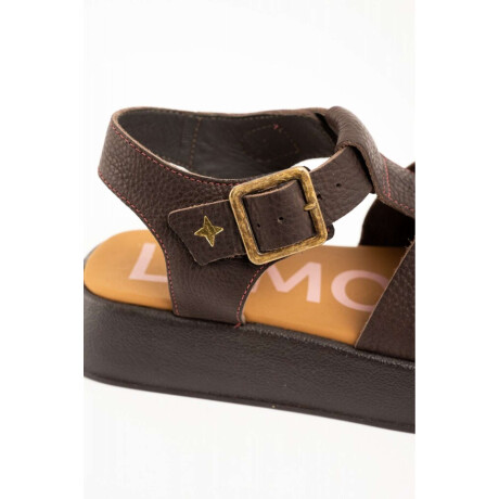 Sandalia Cangrejera Con Plataforma Chocolate